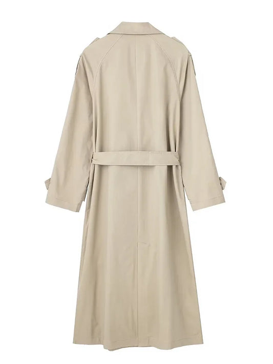 Women Double Breasted Trench Coat With Belt
