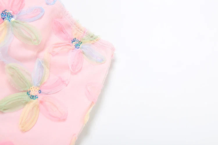 Women Floral Mini Skirt | Sequin Mesh Skirt | Summer | Party | Holiday