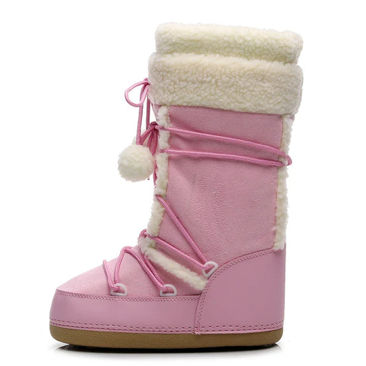 Women Pink Winter Boots | Snow Boots | Mid-calf Boots