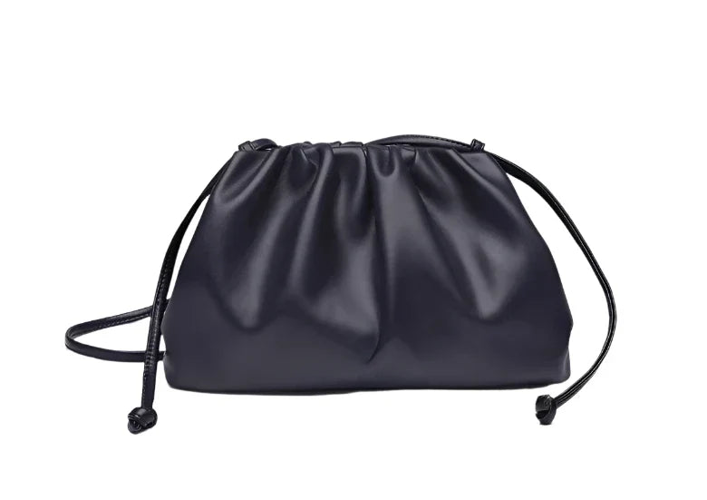 Women Leather Pouch | Shoulder Bag | Crossbody Bag large navy blue