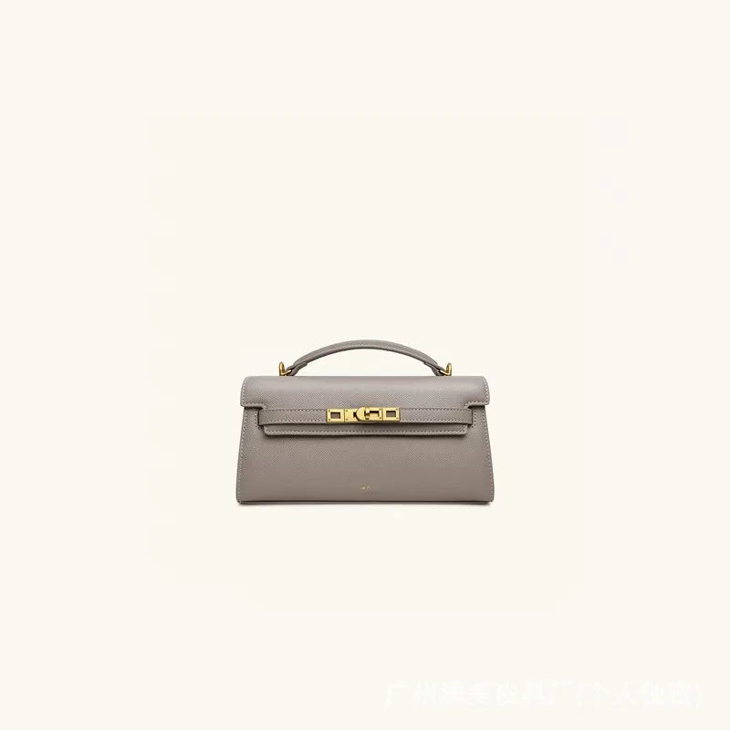 Women Leather Top Handle Bag | Crocodile Pattern Handbag | Crossbody Bag Ash