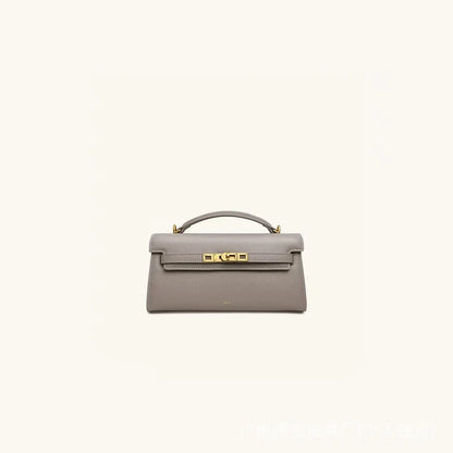 Women Leather Top Handle Bag | Crocodile Pattern Handbag | Crossbody Bag Ash