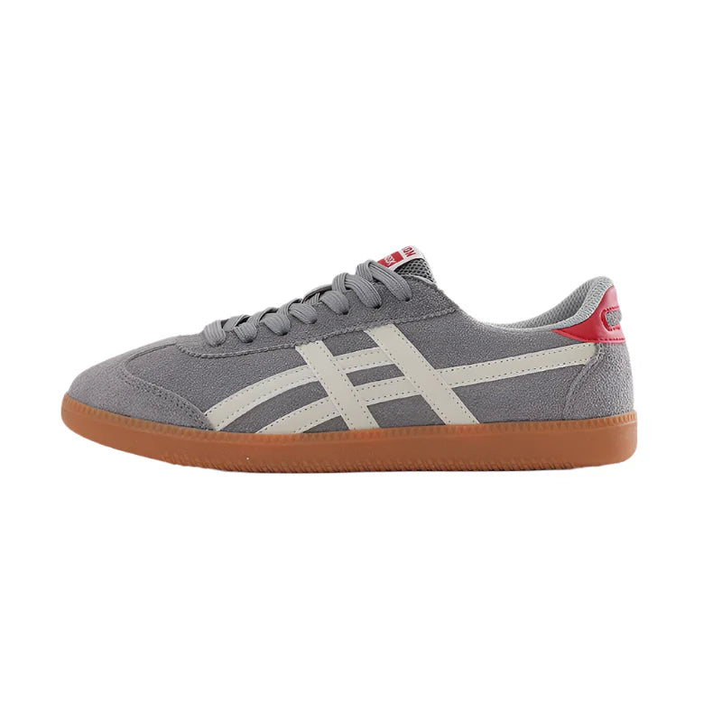 Men Breathable Retro Suede German Training Shoes | Casual Sneakers | Casual Shoes White Gray