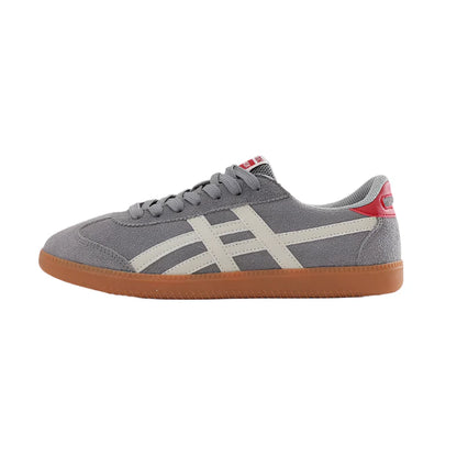 Men Breathable Retro Suede German Training Shoes | Casual Sneakers | Casual Shoes White Gray
