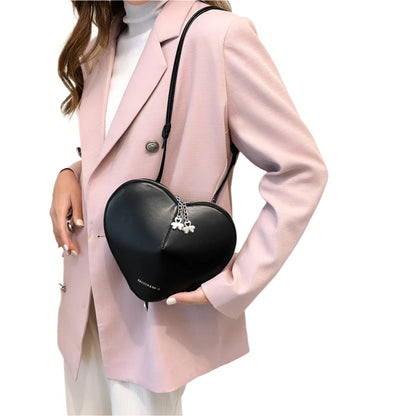 Women Heart Shaped Crossbody Bag | Sling Purse Black 2