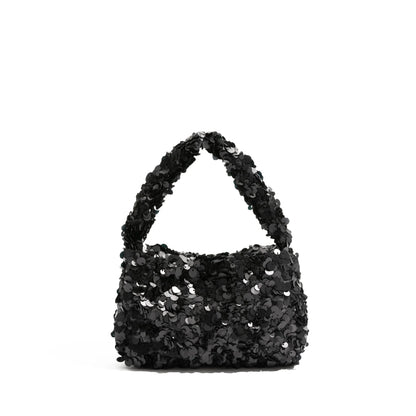 Women Glitter Sequin Bag | Evening Party Chain Crossbody Satchel Bag | Versatile Clutch Bag Black
