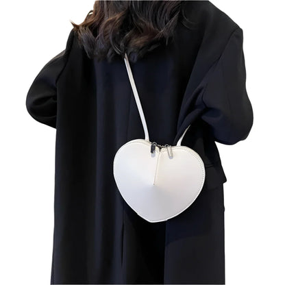 Women Heart Shaped Crossbody Bag | Sling Purse White