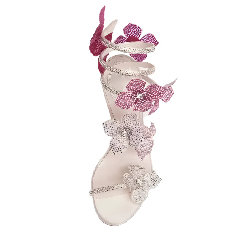 Women Flower Sandals | Flower Heels | Snake Sandals | Snake Heels | High Heels