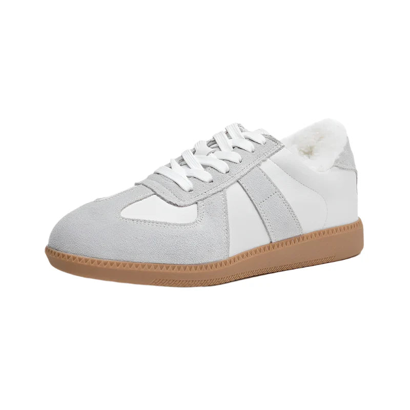 Women Genuine Leather Sneakers | Training Shoes Gray fluff