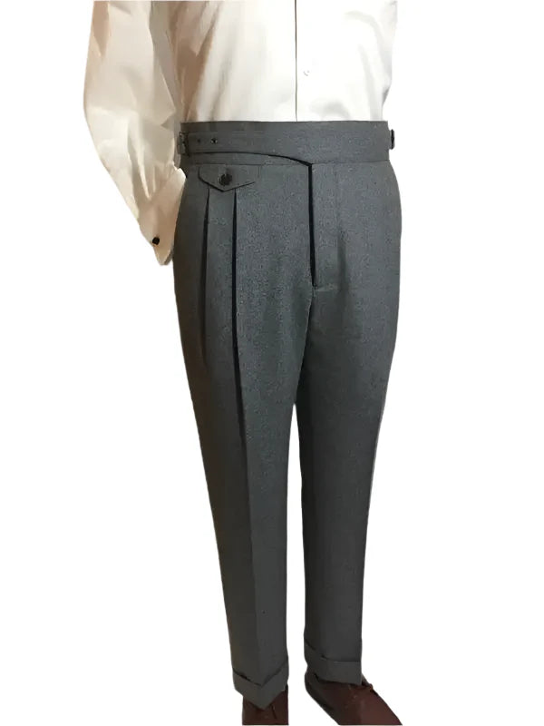 Men Woolen Pants | High Waisted Straight Trousers | Warm Suit Pants