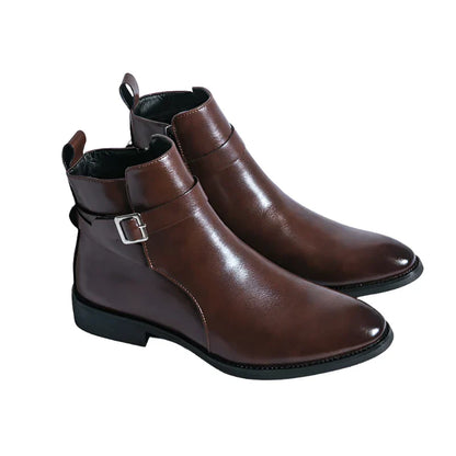 Men Classic Chelsea Boots | Heeled Boots | Ankle Boots brown