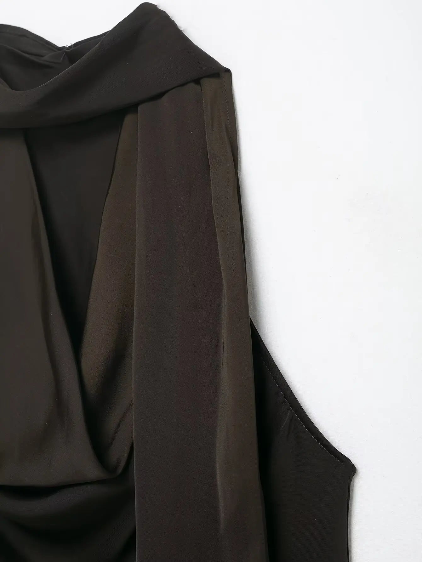 Women Satin Pleated Top | Sleeveless | Summer | V Neck | Halter Neck