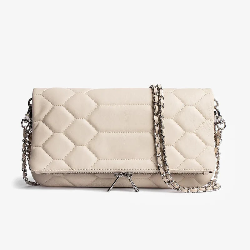 Women Crossbody Bag | Shoulder Bag | Envelope Bag | Wing Chain Bag | Leather White 1