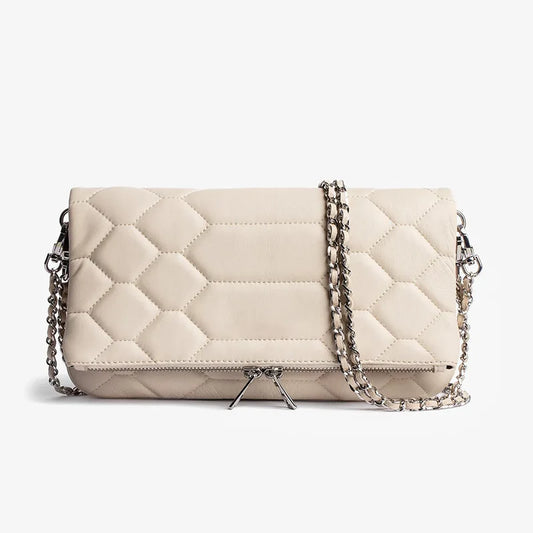 Women Crossbody Bag | Shoulder Bag | Envelope Bag | Wing Chain Bag | Leather White 1