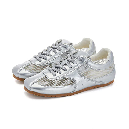 Women Mesh Sneakers | Summer German Training Shoes | Flat Shoes | German Army Trainers Silver
