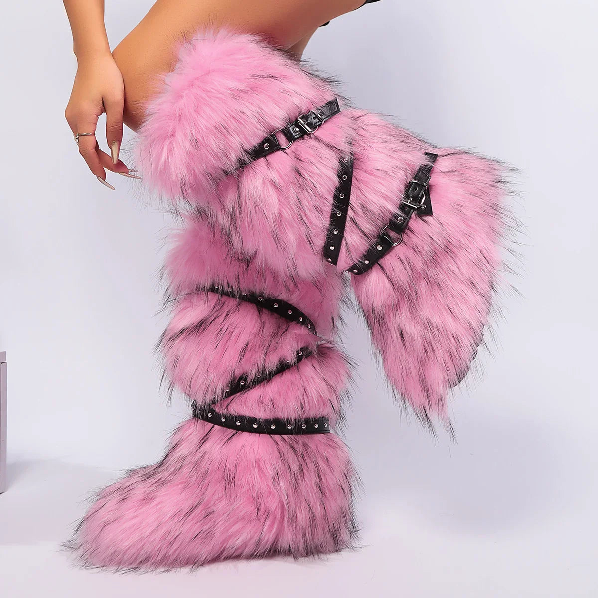 Women Winter Boots | Faux Fur Snow Boots | Warm Long Boots | Plush Over Knee | High Boots | Y2K | Furry Shoes