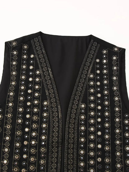 Celestia™ | Sequin Pattern Boho Vest
