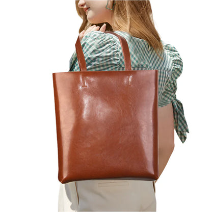 Women Genuine Leather Tote Bag | Large Capacity Leather Bag
