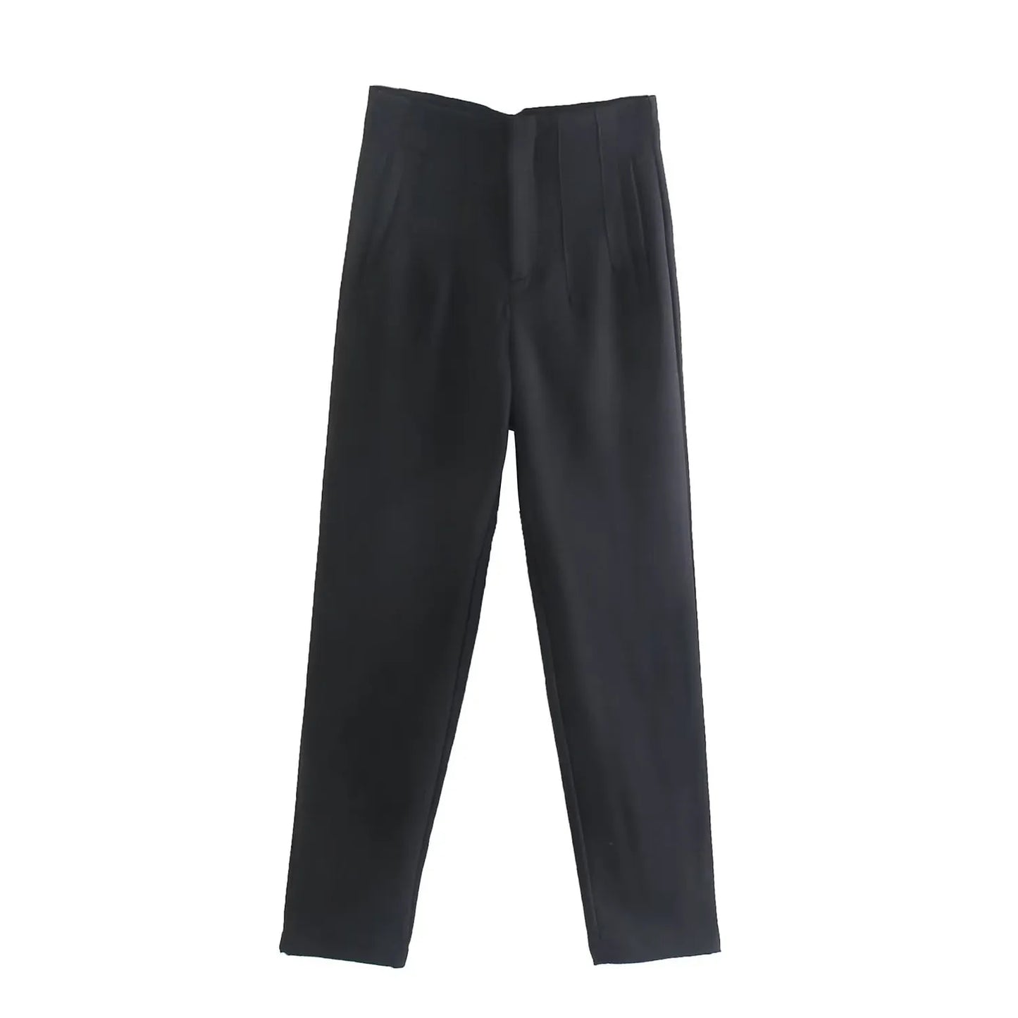Women High Waisted Cropped Pants | Casual Office Pants Black