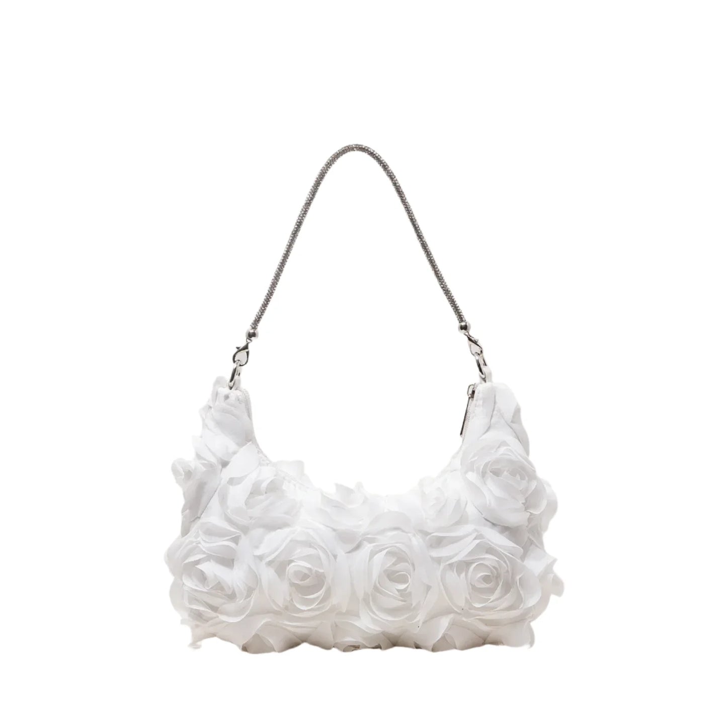 Women Rose Flower Shoulder Bag | Luxury Handbag | Evening Bag White