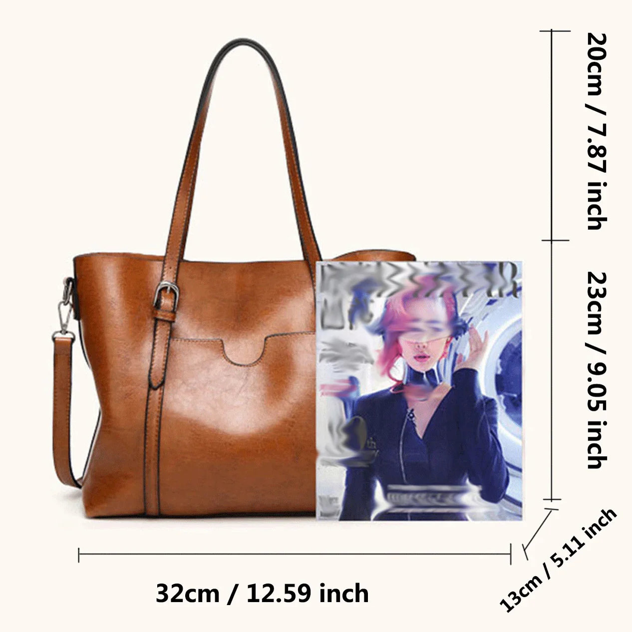 Women Tote Shoulder Bag | Oil Wax Leather Handbag