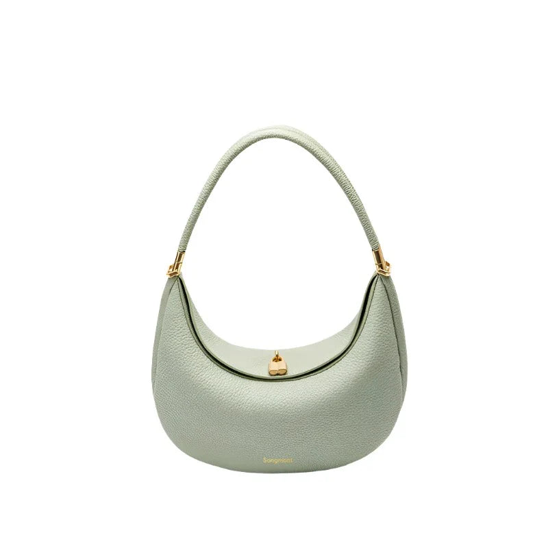 Women Half Moon Shoulder Bag | Luxury Leather Bag | Underarm Handbag | Crossbody Bag Green