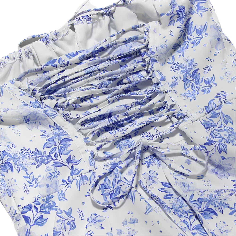 Women Casual Slit Floral Print Dress | Midi Summer Dress | Sundress | Holiday Dress
