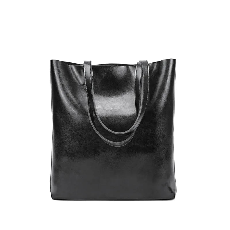 Women Genuine Leather Tote Bag | Large Capacity Leather Bag black