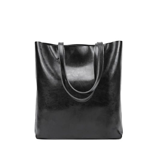Women Genuine Leather Tote Bag | Large Capacity Leather Bag black