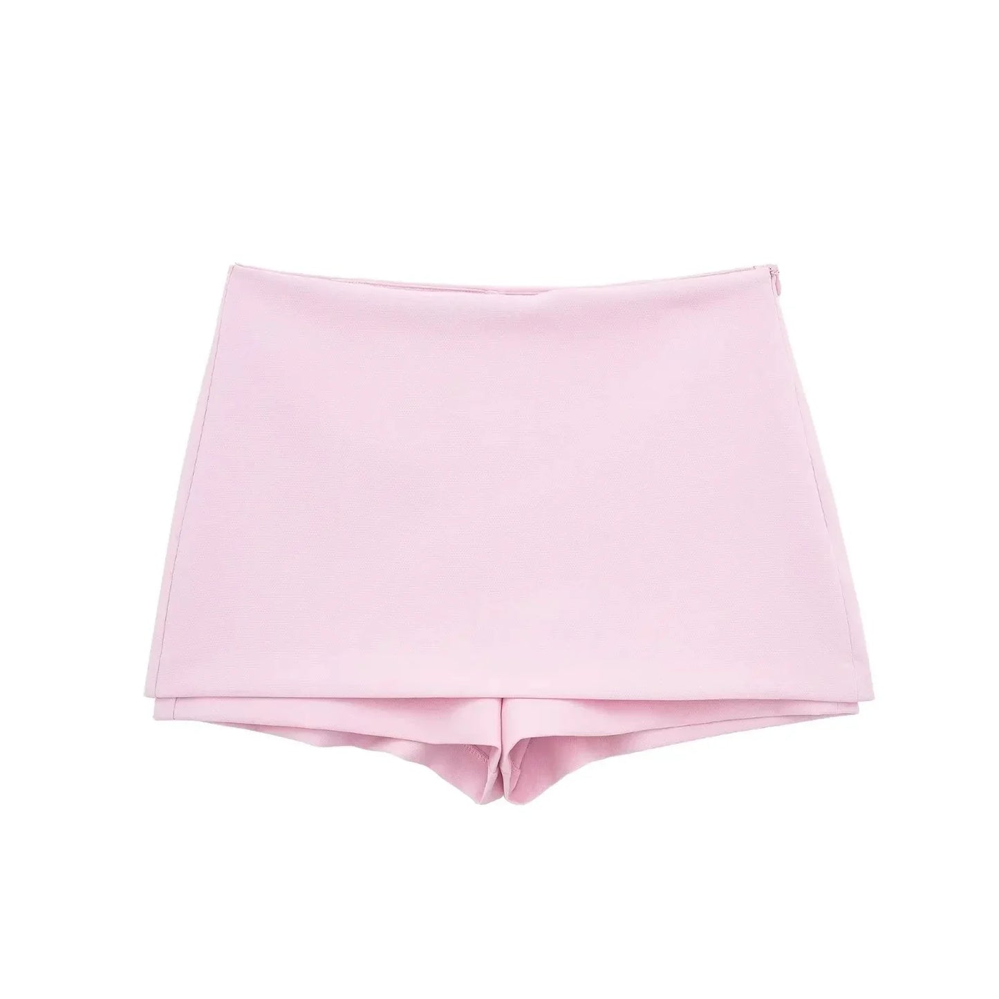 Women Pink 2 Piece Set | V-Neck Backless Top | High Waist Mini Skirt Shorts Pink Shorts