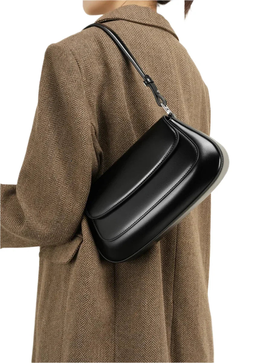 Women Vintage Underarm Genuine Leather Bag