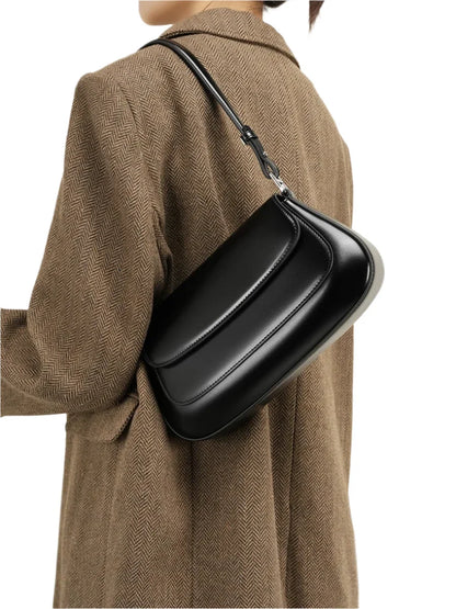 Women Vintage Underarm Genuine Leather Bag