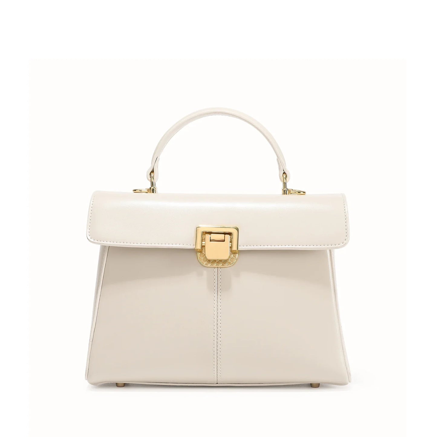Women Leather Handbag | Crossbody Bag With Scarf Decor White