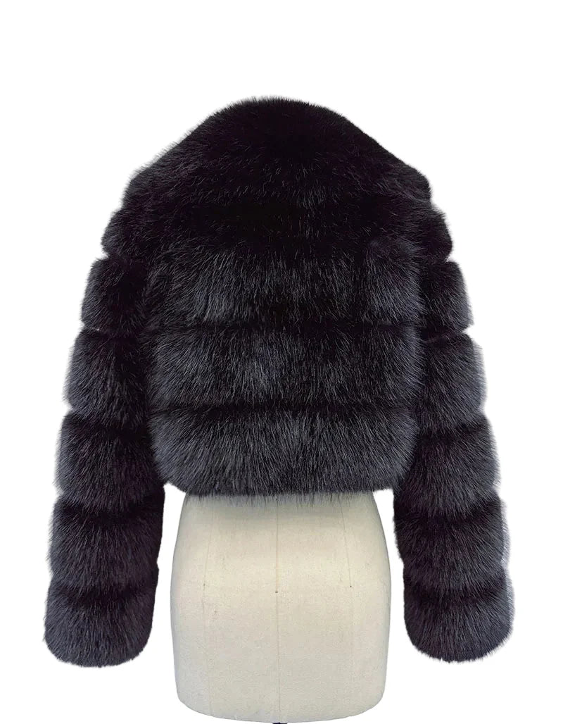 Women Fluffy Cropped Fur Coat | Winter Street Style Fur Jacket