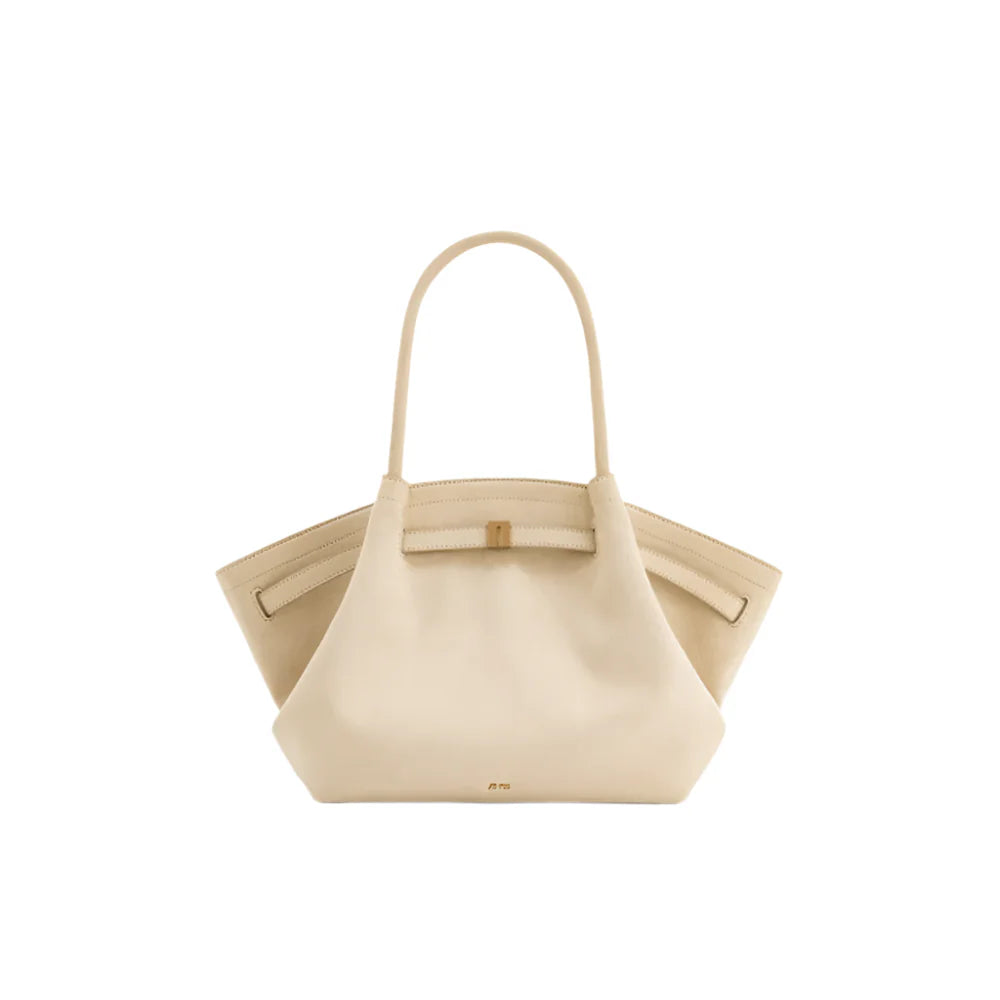 Women Micro Leather Suede Underarm Bag | French Shoulder Bag | Top-Handle Bag | Dumpling Bag Large White