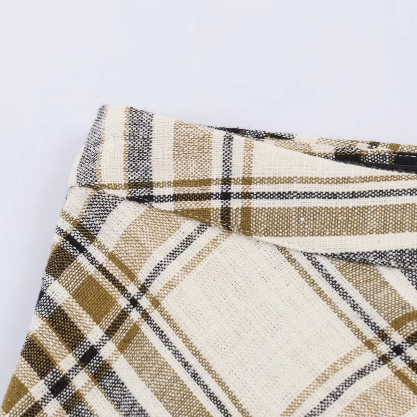 Women Vintage Asymmetric Plaid Skirt | Long Skirt | Spring | A-Line | High Waist