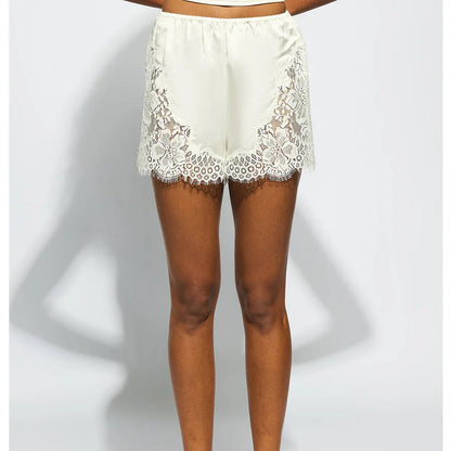 Women Satin Lace Trim Shorts | Boxer Shorts | Loungewear | Silk