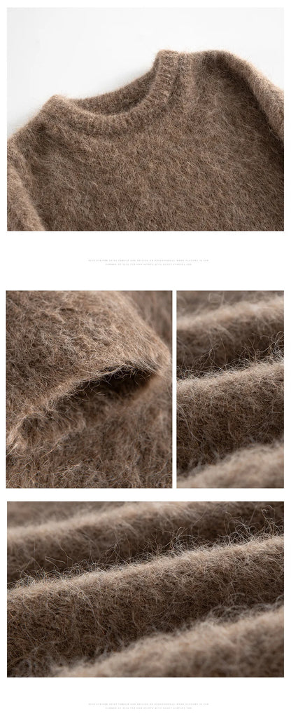 Women Alpaca Sweater | O-Neck | Loose | Knitted Pullover | Winter Sweater