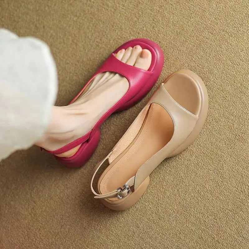 Wren | Women's Platform Low Heel Flat Sandals
