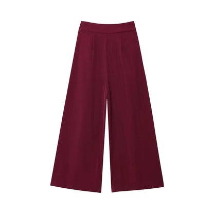 Women Sleeveless V-Neck Top With Belt Straight Pants Set | Top Trouser Suit | 2 Piece Set