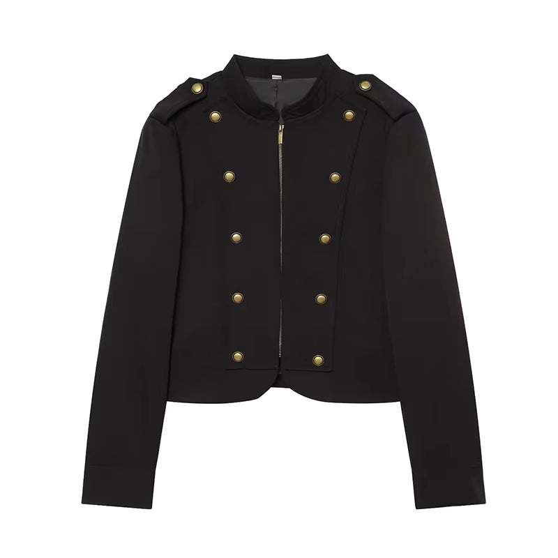 Women Short Coat | Spring | Short Blazer | Long Sleeves | Napoleon Jacket
