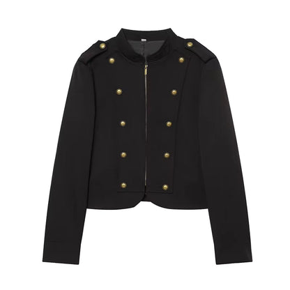 Women Short Coat | Spring | Short Blazer | Long Sleeves | Napoleon Jacket