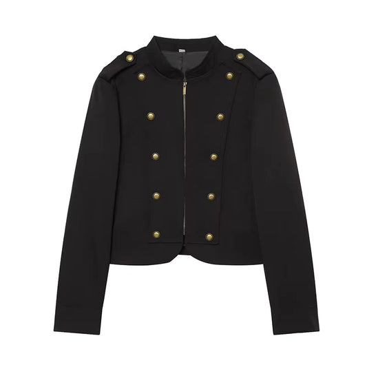 Women Short Coat | Spring | Short Blazer | Long Sleeves | Napoleon Jacket