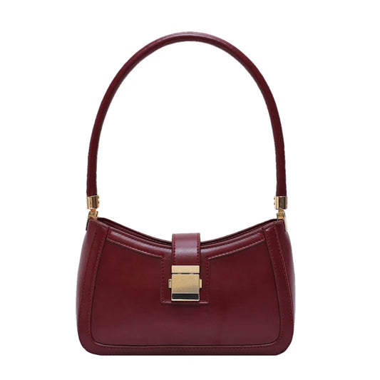 Women Buckle Shoulder Bag Red