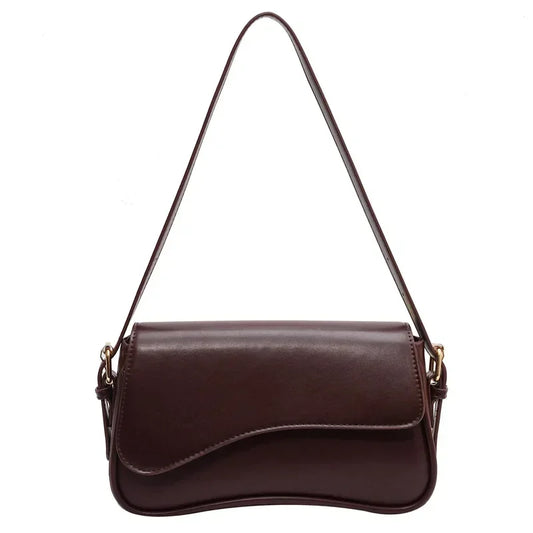 Women Vintage Leather Crossbody Bag | Small Flap Shoulder Bag Dark Brown