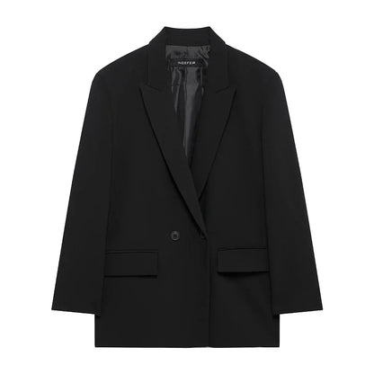 Women Oversized Blazer | Jacket | Office Casual Long Blazer | Spring | Long Sleeve black