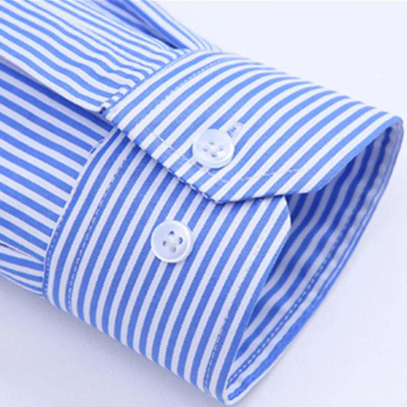Men’s Classic Long Sleeves Stripe Shirt | Business Dress Shirt | Formal Office Wear | Full Sleeve Work Shirt