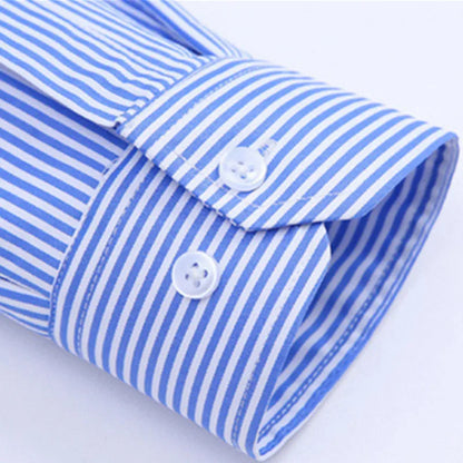 Men’s Classic Long Sleeves Stripe Shirt | Business Dress Shirt | Formal Office Wear | Full Sleeve Work Shirt