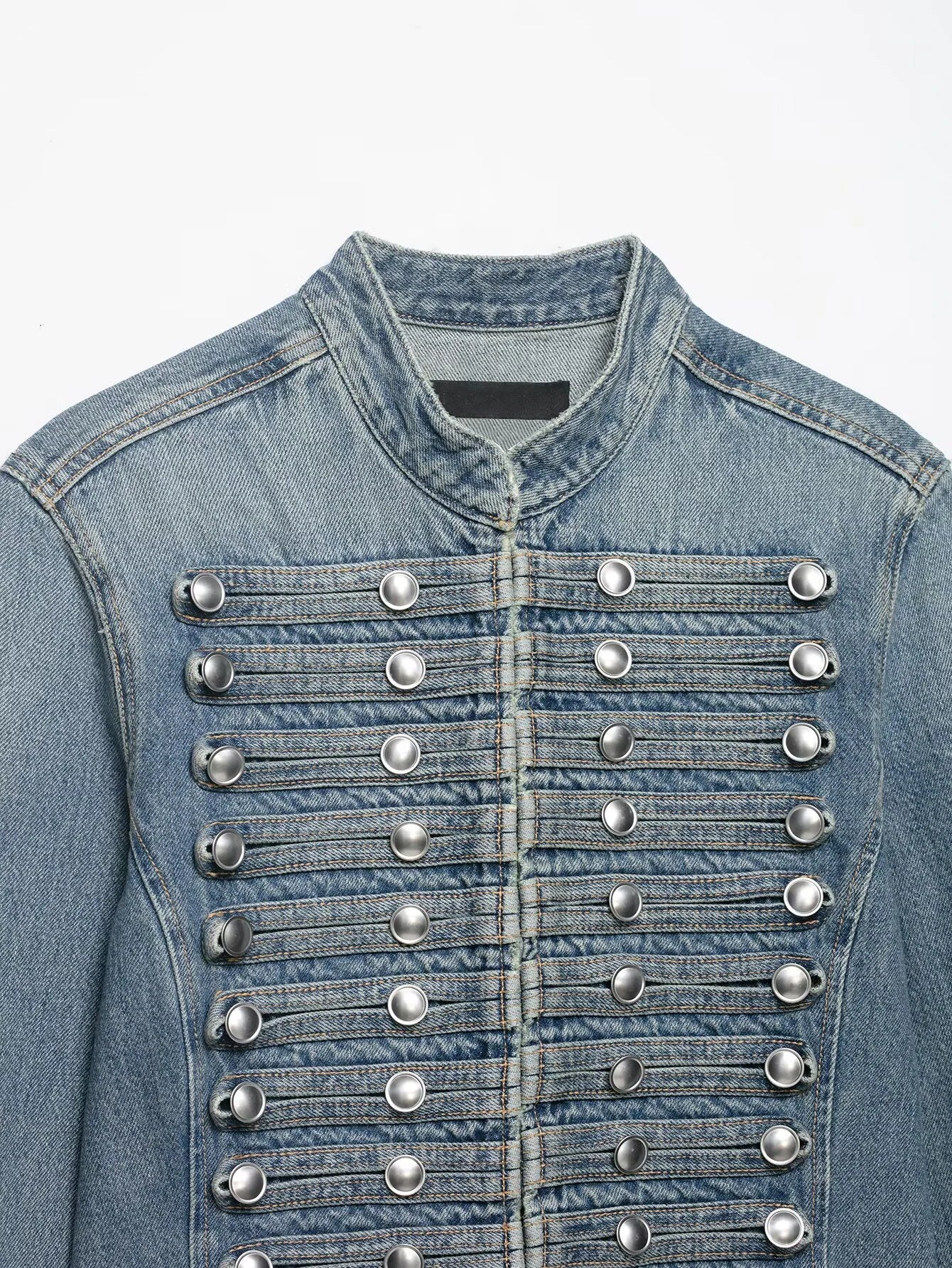 Women Napoleon Coat | Full Sleeves | Spring Jacket | Military Blazer | Denim Jacket