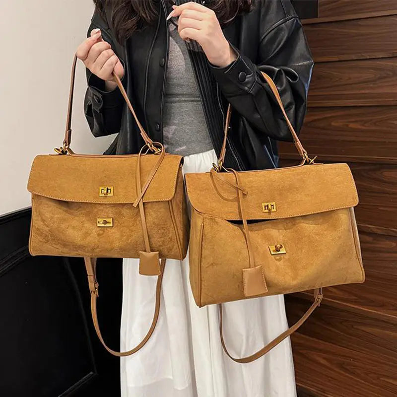 Women French Handbag | Luxury Shoulder Bag | Large Capacity Metal Buckle Tote Bag